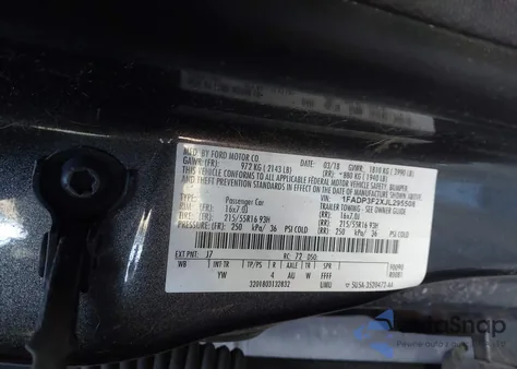 2018 Ford Focus Se из США, поврежденный, VIN 1FADP3F2XJL295508